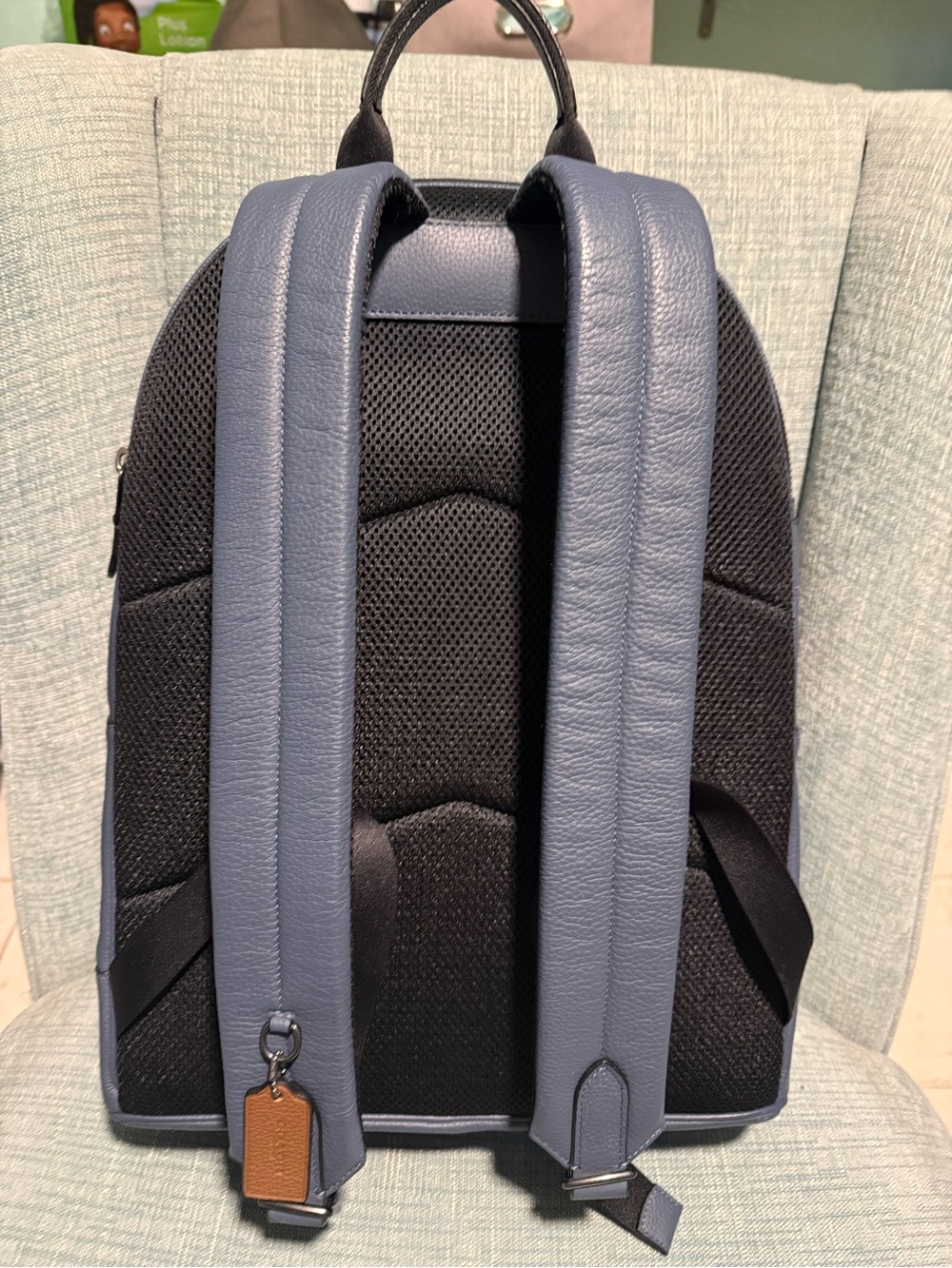 Rare Coach Gunmetal Gray Leather full-size unisex backpack excellent condition - Picture 6 of 10